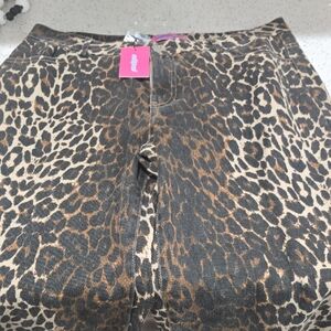 Edikted Animal Print Denim Pants